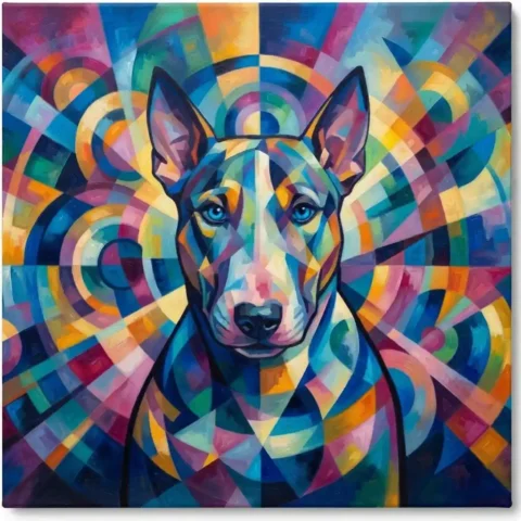Bull Terrier looking