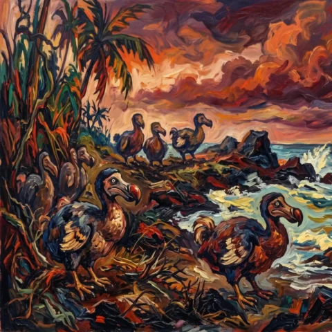 Dodo birds on island 2K