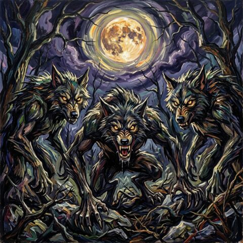 Three werewolves looking at me