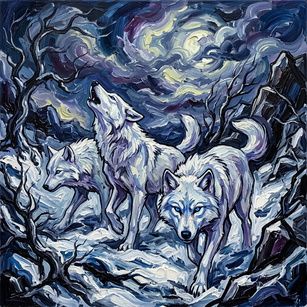 White wolves with blue eyes