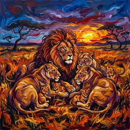 Expressionism, lion pride