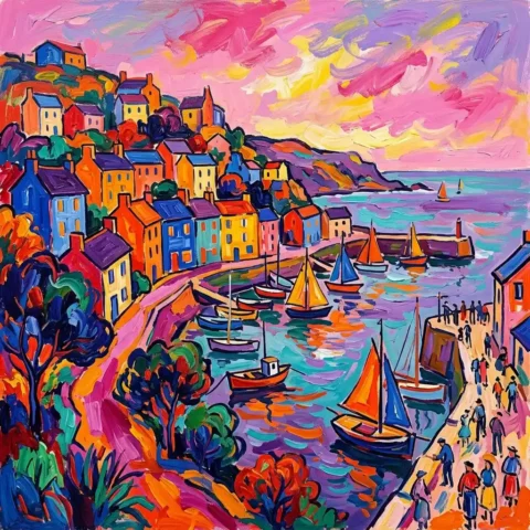 Fauvism, seaside village